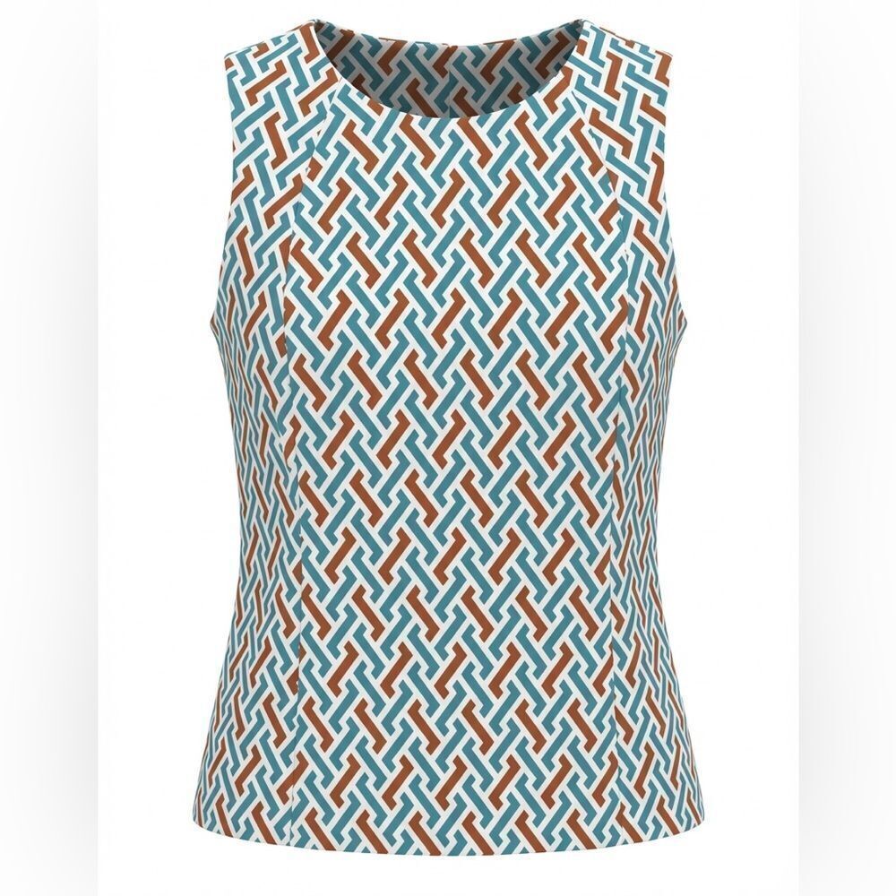 J MCLAUGHLIN WOMENS BLOUSE TANK TOP SIZE M WHITE BLUE RED